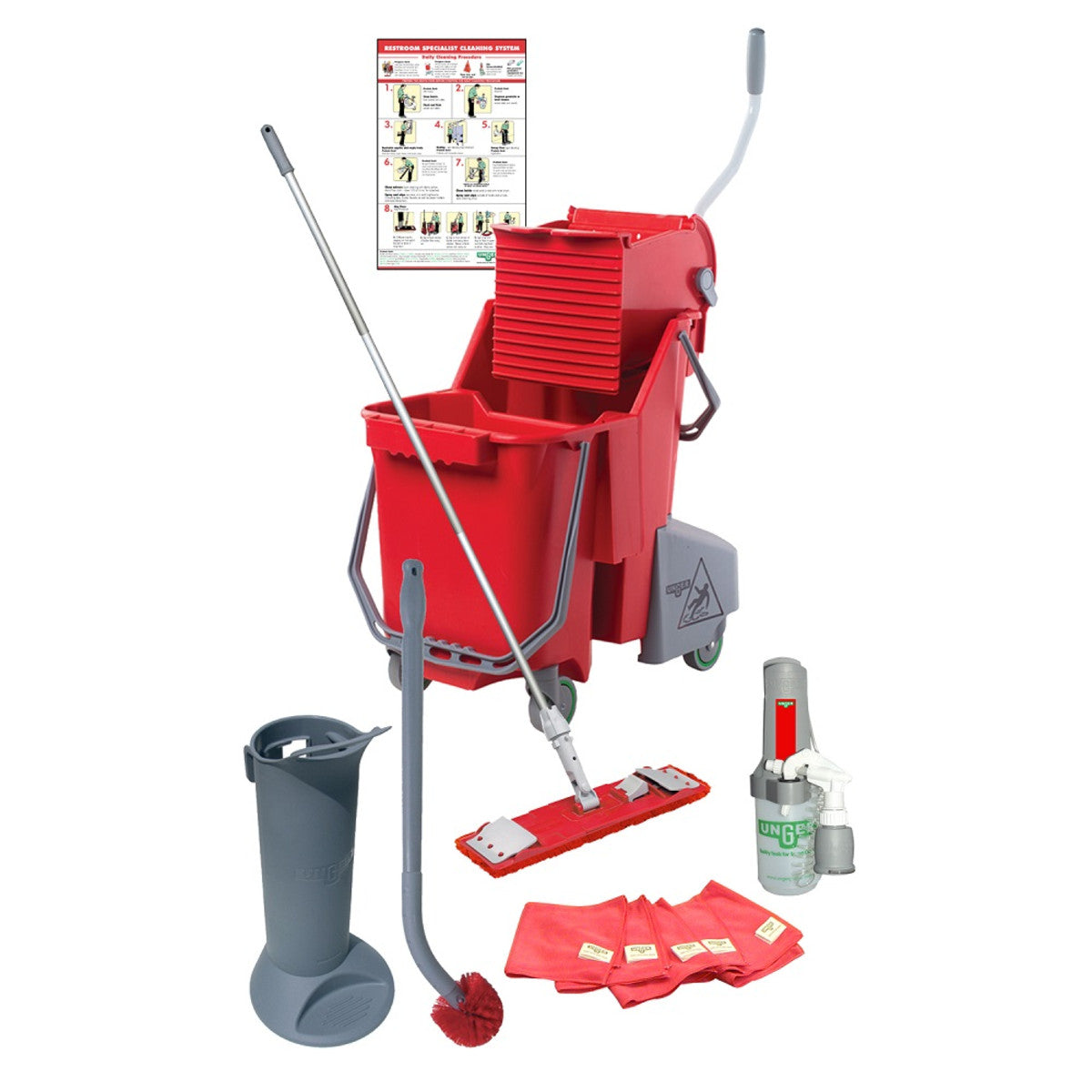 Unger Red Pro Restroom Cleaning Kit
